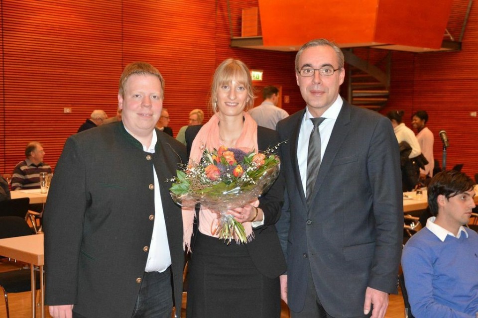 v.l.: Markus Schuster, Isabell Huber, Bernhard Lasotta MdL